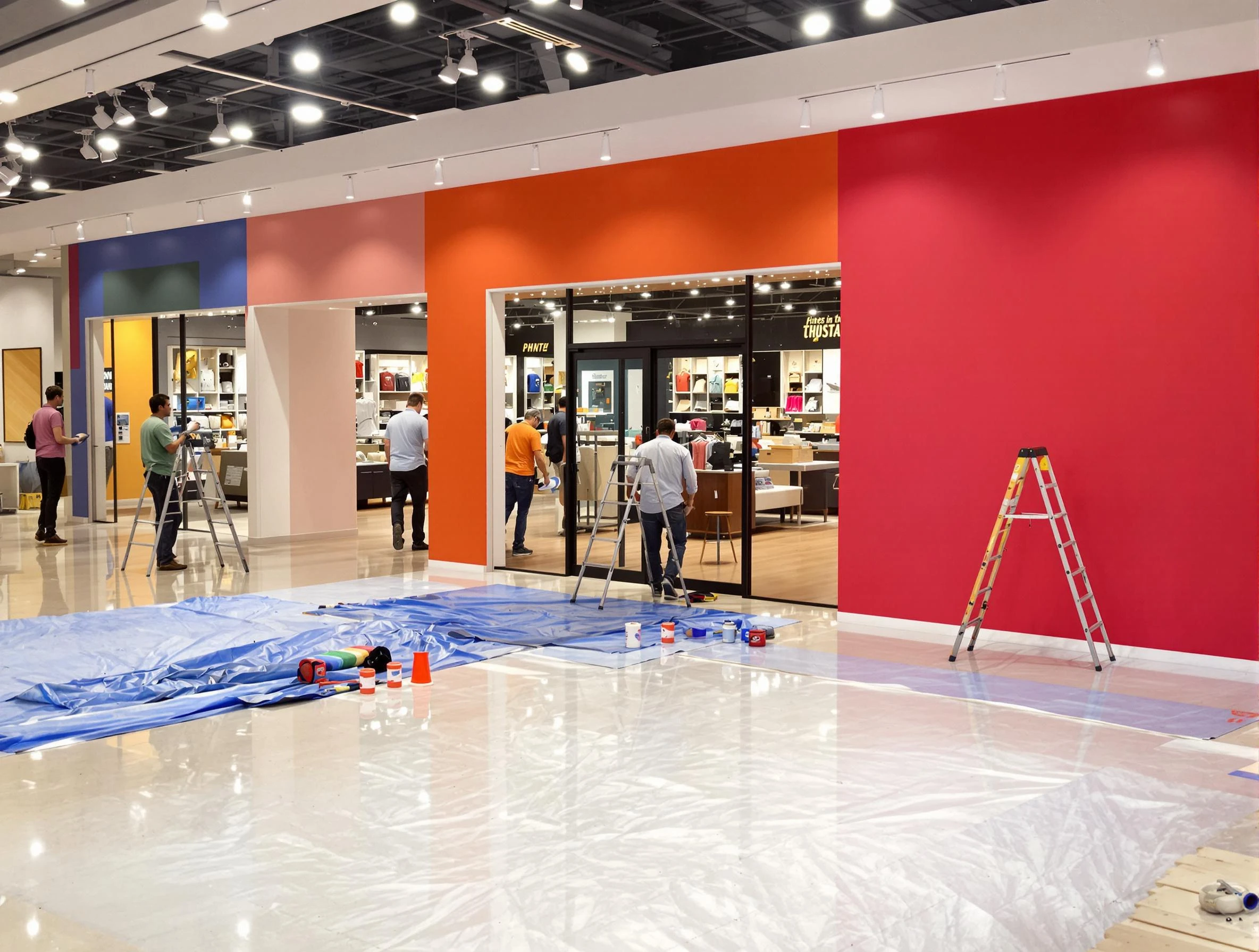 Elyria House Painters painting a commercial interior in Elyria, OH